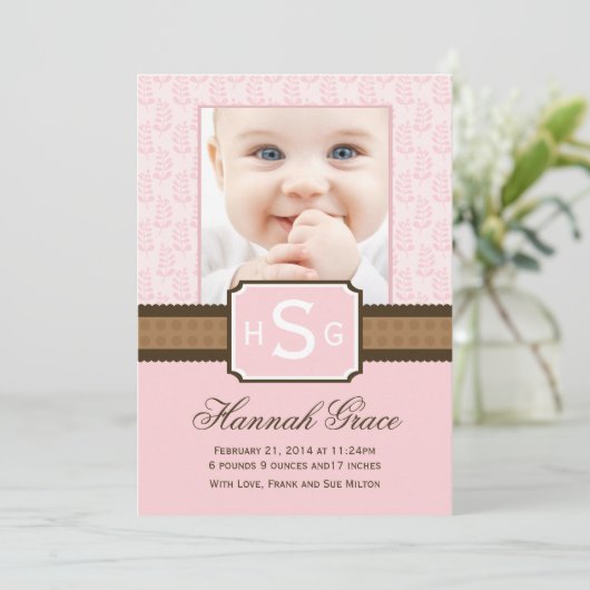 Nieuwe babyaankondigingskaarten aankondiging (Staand voorkant)