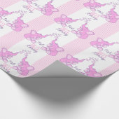 Nieuwe babydouche-nieknaam roze olifantenreep cadeaupapier (Hoek)