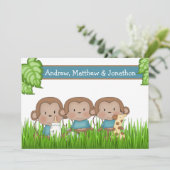 Nieuwe babydriewielers Drie-aams Cute Monkey Aankondiging (Staand voorkant)