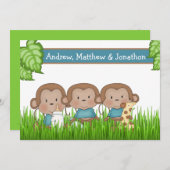 Nieuwe babydriewielers Drie-aams Cute Monkey Aankondiging (Voorkant / Achterkant)