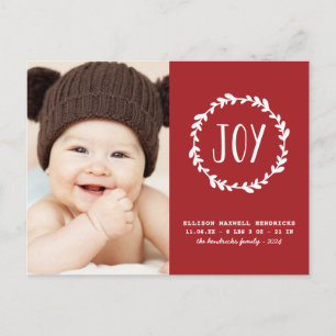Nieuwe babyfeestdag - Aankondiging eetbare kleur Briefkaart