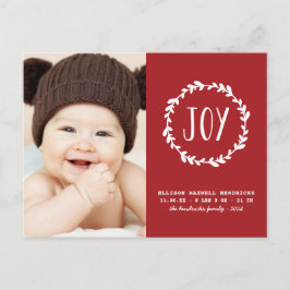 Nieuwe babyfeestdag - Aankondiging eetbare kleur Briefkaart