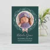 Nieuwe babyfeestdag - Aankondiging foto-kaart (Staand voorkant)