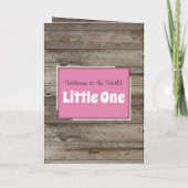 Nieuwe babyfelicitaties foto roesterig roze kaart (Achterkant)