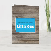 Nieuwe babyfelicitaties foto's roestblauw kaart (Achterkant)