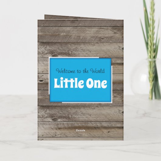 Nieuwe babyfelicitaties foto's roestblauw kaart (Achterkant)