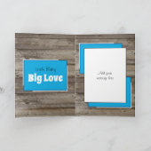 Nieuwe babyfelicitaties foto's roestblauw kaart (Binnen)