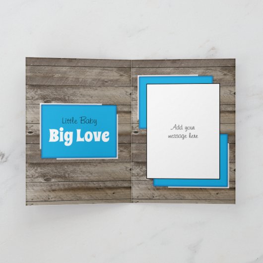 Nieuwe babyfelicitaties foto's roestblauw kaart (Binnen)