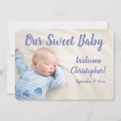 Nieuwe babyfoto aankondiging (Voorkant)