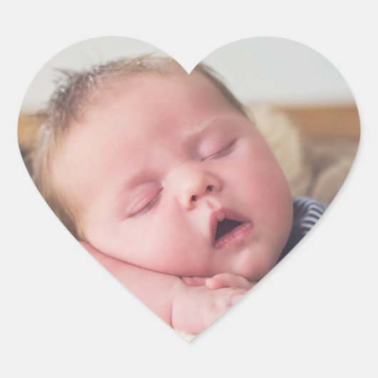 Nieuwe babyfoto, aankondiging hart sticker (Voorkant)