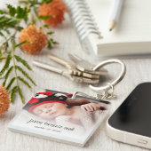 Nieuwe babyfoto Bekleding Keepomwille Birth kondig Sleutelhanger (Voorkant Rechts)