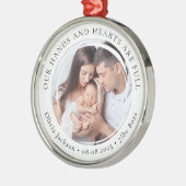 Nieuwe babyfoto Keepsake Eerste kerst Metalen Ornament (Links)