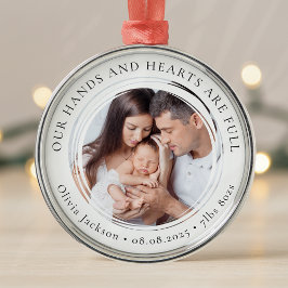 Nieuwe babyfoto Keepsake Eerste kerst Metalen Ornament
