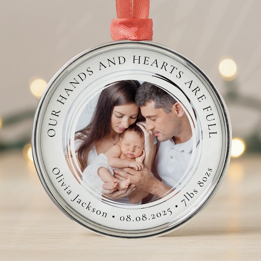 Nieuwe babyfoto Keepsake Eerste kerst Metalen Ornament