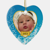 Nieuwe babyfoto Kerstmis Keramisch Ornament (Rechts)