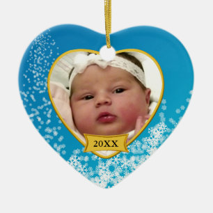 Nieuwe babyfoto Kerstmis Keramisch Ornament