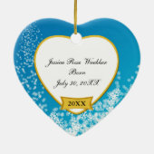 Nieuwe babyfoto Kerstmis Keramisch Ornament (Achterkant)