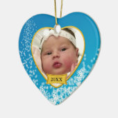 Nieuwe babyfoto Kerstmis Keramisch Ornament (Links)