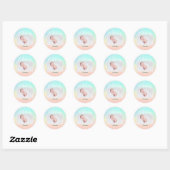 Nieuwe babyfoto Modern regenbooglitter Ronde Sticker (Vel)
