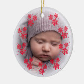 Nieuwe babyfoto rode snowflake keramische versieri keramisch ornament (Links)