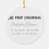 Nieuwe babyfoto rode snowflake keramische versieri keramisch ornament (Achterkant)