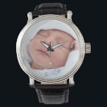 Nieuwe babyfoto's bekijken horloge<br><div class="desc">Draag een foto van je nieuwe baby op je horloge zodat iedereen het kan zien. Voeg je eigen pasgeboren foto toe.</div>