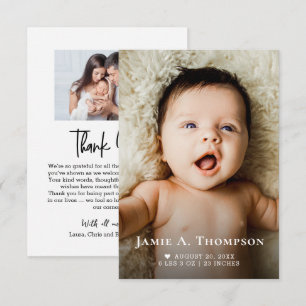 Nieuwe babyfoto's Hart Modern Geboorte klein Aankondiging