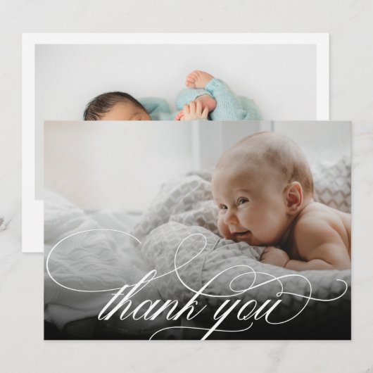 Nieuwe babygeboorte Aankondiging Dank je (Voorkant / Achterkant)