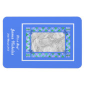 Nieuwe babyjongen aankondiging flexibele magneet (Horizontaal)