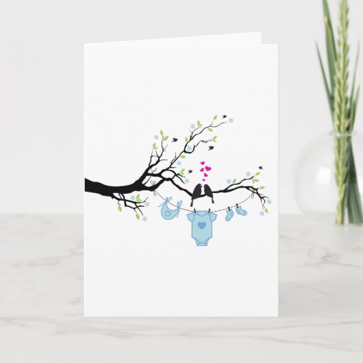 nieuwe babyjongen, baby showerontwerp kaart (Voorkant)