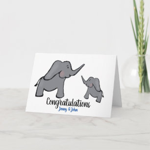 Nieuwe babyjongen gepersonaliseerde olifant moeder kaart
