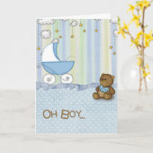 nieuwe babyjongen kaart (Gele Bloem)