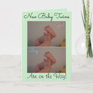 Nieuwe babyjongen meisje tweeling op komst FOTO Kaart