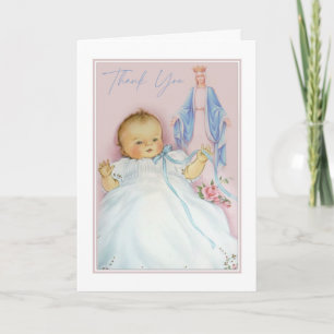 Nieuwe babyjongen of -meisje Doop Katholieke Dank  Kaart
