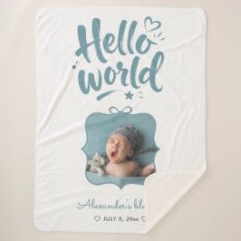 Nieuwe Babyjongen Schattige Foto Geboorte Handgete Sherpa Deken