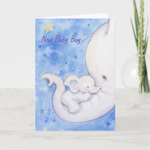 Nieuwe babyjongen, Schattigee olifantenmoeder met Kaart