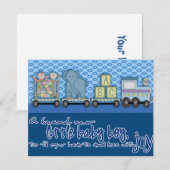 nieuwe babyjongenskaart kaart (Voorkant / Achterkant)