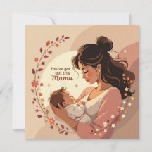 Nieuwe babykaart voor mama warm hartelijk bericht
