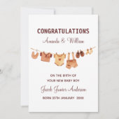 Nieuwe babykleding Gefeliciteerd op maat Kaart (Voorkant)