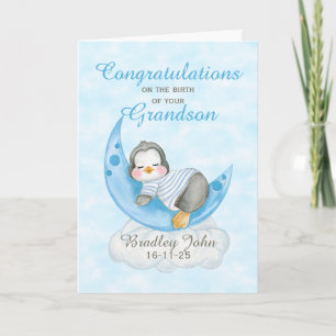 Nieuwe babykleinzoon Blauwe Pinguïn Maan Kaart