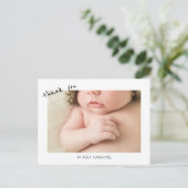 Nieuwe babylettertype Dank u wel Foto Briefkaart (Staand voorkant)
