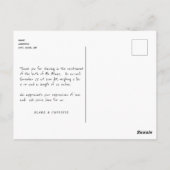 Nieuwe babylettertype Dank u wel Foto Briefkaart (Achterkant)