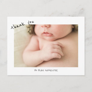 Nieuwe babylettertype Dank u wel Foto Briefkaart
