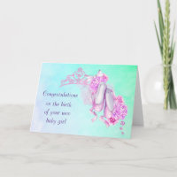 Nieuwe Babymeisje Felicitaties Ballerina Thema