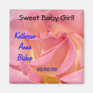 Nieuwe babymeisje geboren magneten cadeaus Roze Ro