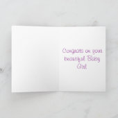 Nieuwe babymeisjes kaart (Binnen)