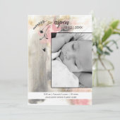 Nieuwe babymoderne fotostijl aankondiging (Staand voorkant)