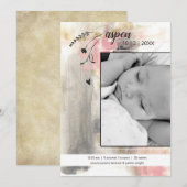 Nieuwe babymoderne fotostijl aankondiging (Voorkant / Achterkant)