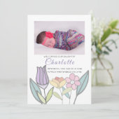 Nieuwe babypaasbloemen op maat aankondiging (Staand voorkant)