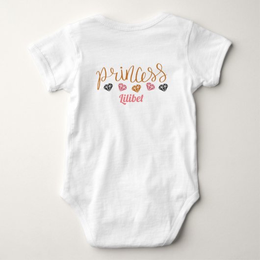 Nieuwe babyprinses Lilibet Knuffel Kat Genoemd  Romper (Achterkant)